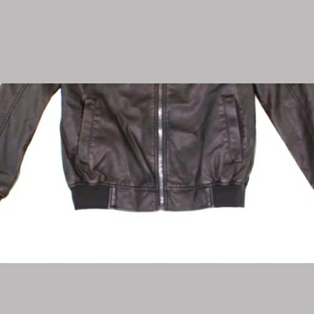 NWT Inc. Mens brown motorcycle style jacket big & tall Moto Leather Bomber - Picture 5 of 14